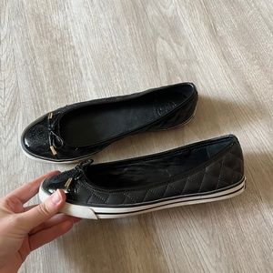 EUC Tory Burch Skyler Black Quilted Leather Sneaker | Flats